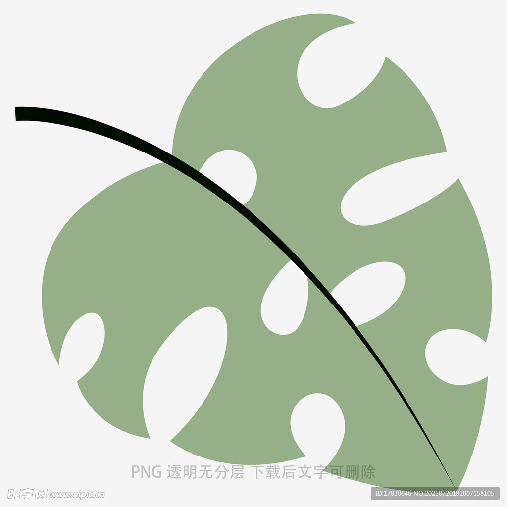 简约风绿色斑点叶片图案