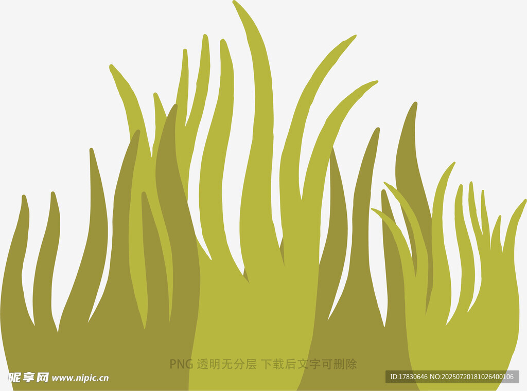 绿色草丛矢量插画