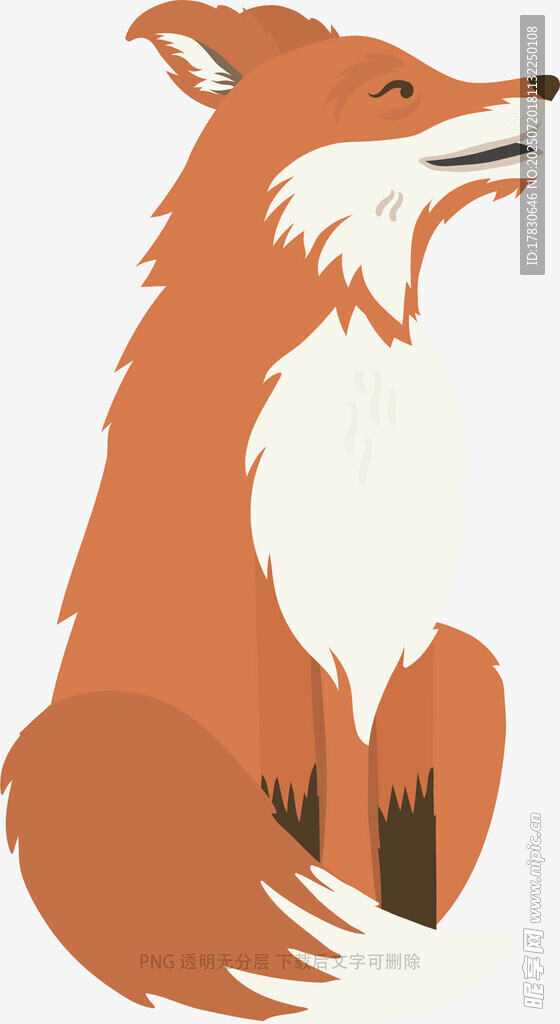 坐着的狐狸插画