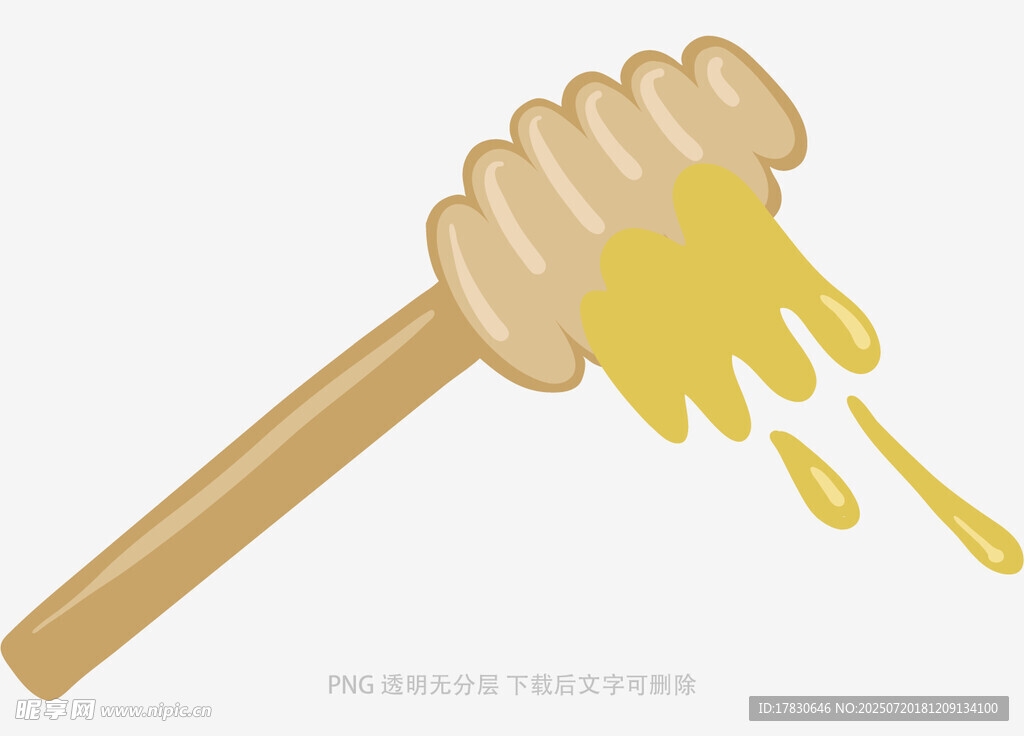 蜂蜜流淌的木质蜂蜜棒