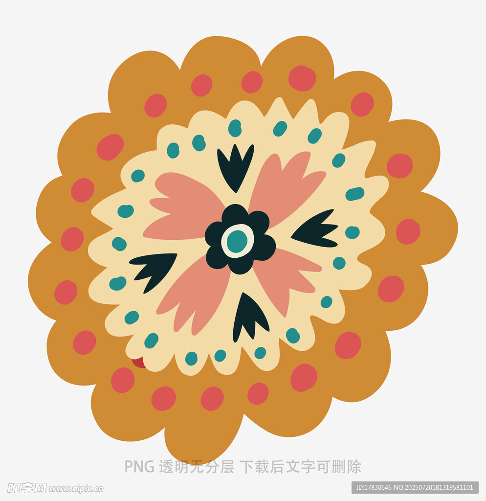 多彩花卉图案装饰元素