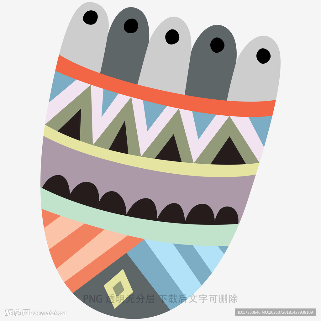 彩色几何图案装饰的抽象物件