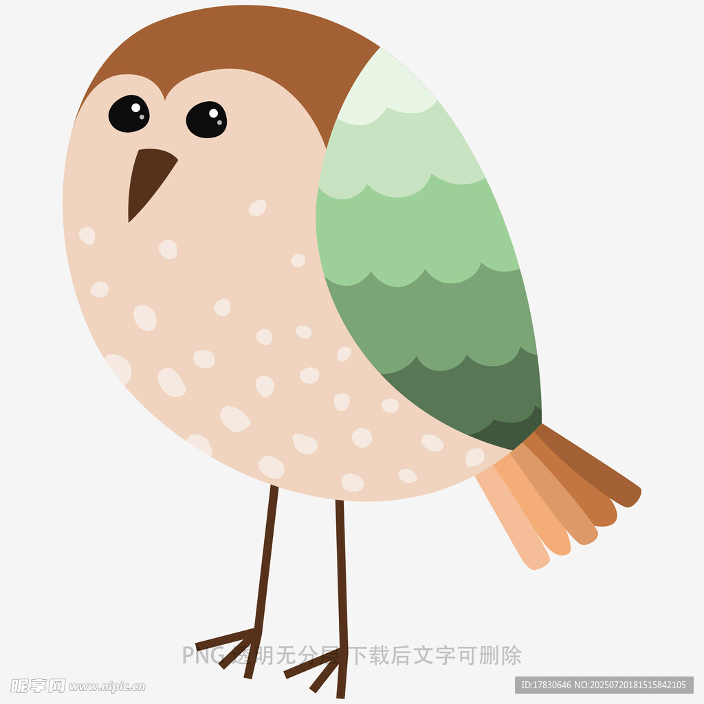 可爱斑点小鸟插画