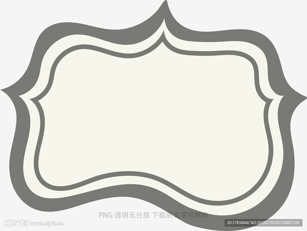 简约灰色装饰性边框图案