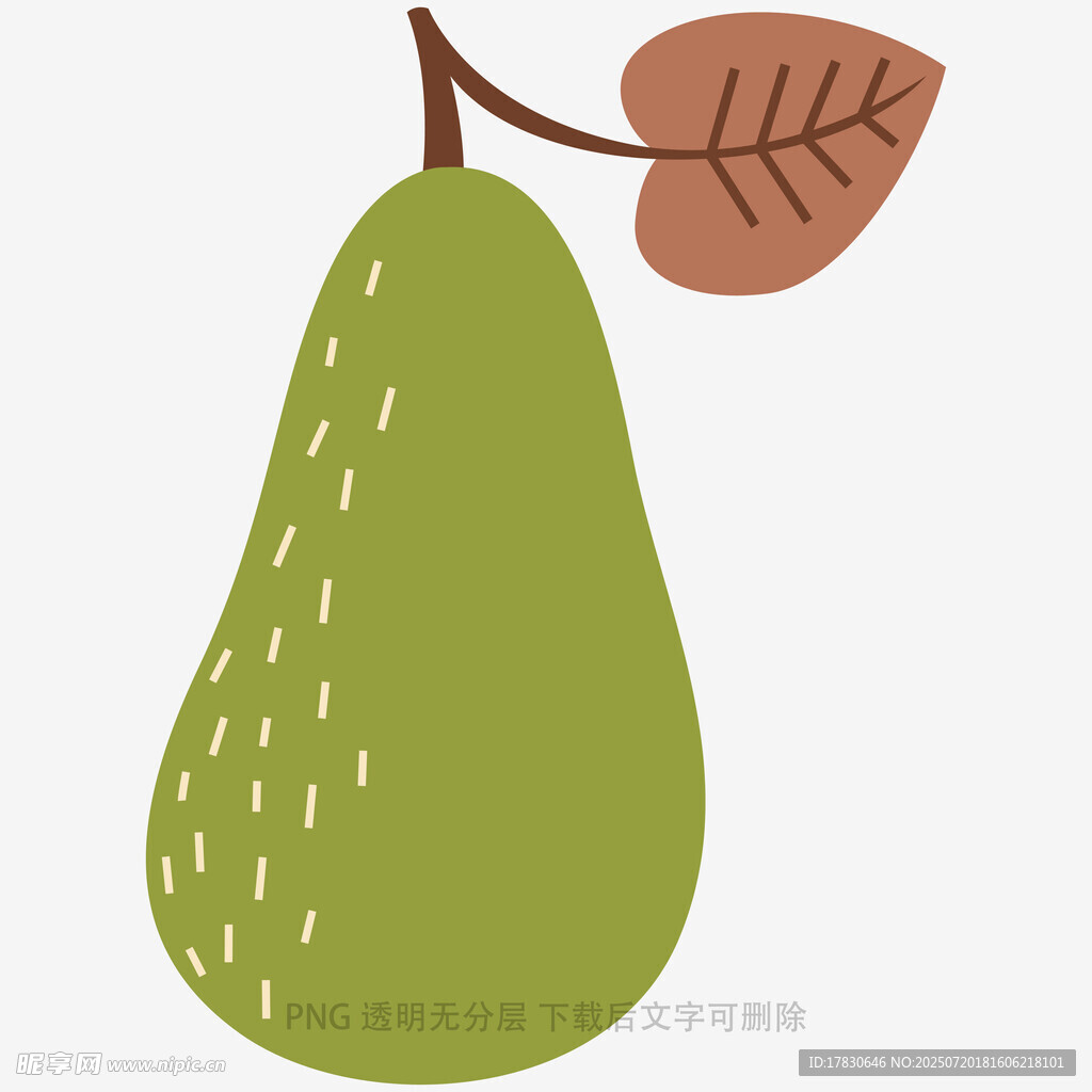 手绘青梨插画