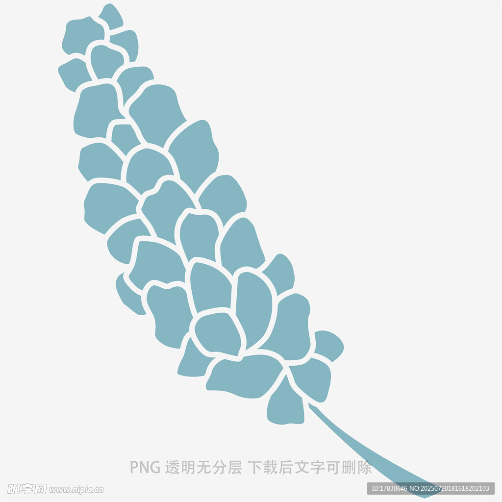 蓝色抽象叶片图案设计