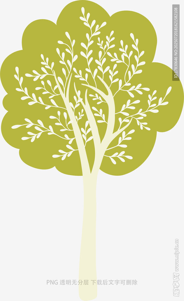 简约绿色大树插画