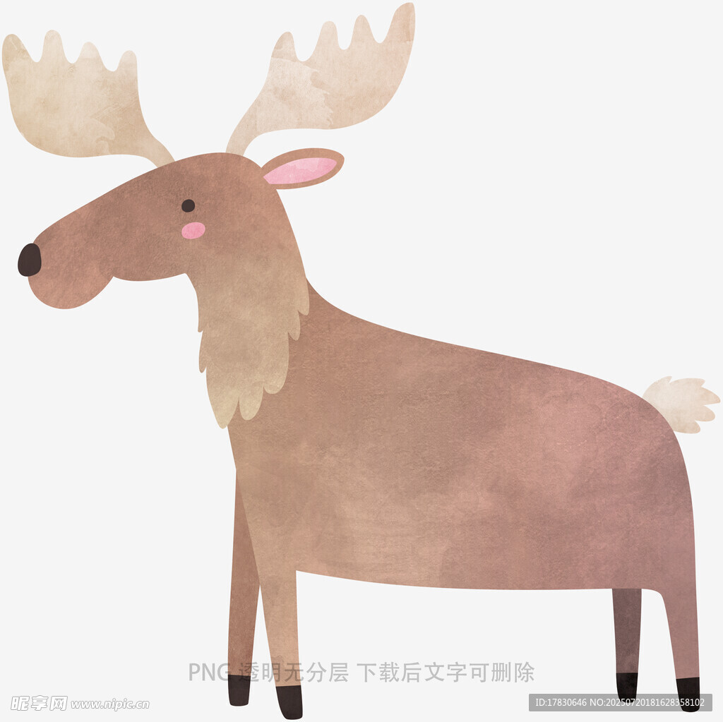 可爱卡通麋鹿插画