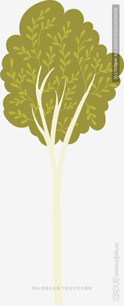 简约风格绿色树木插画