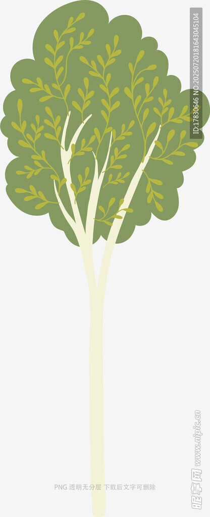 简约绿色树木插画