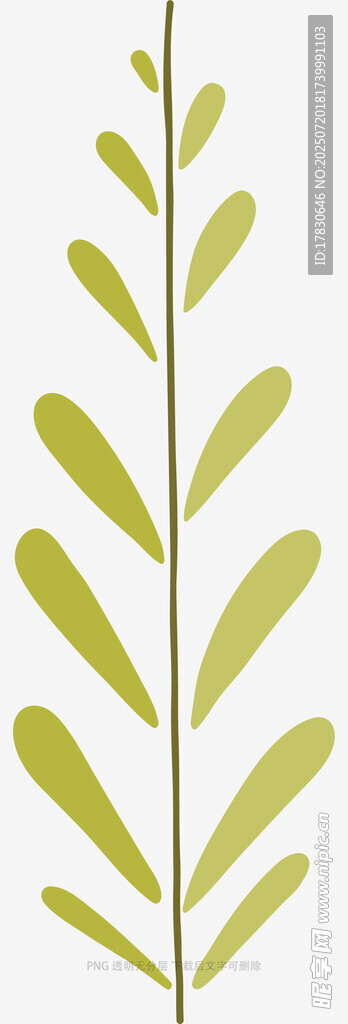 简约绿色枝叶植物图案