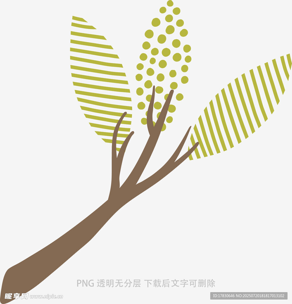 简约风格树枝与叶片图案