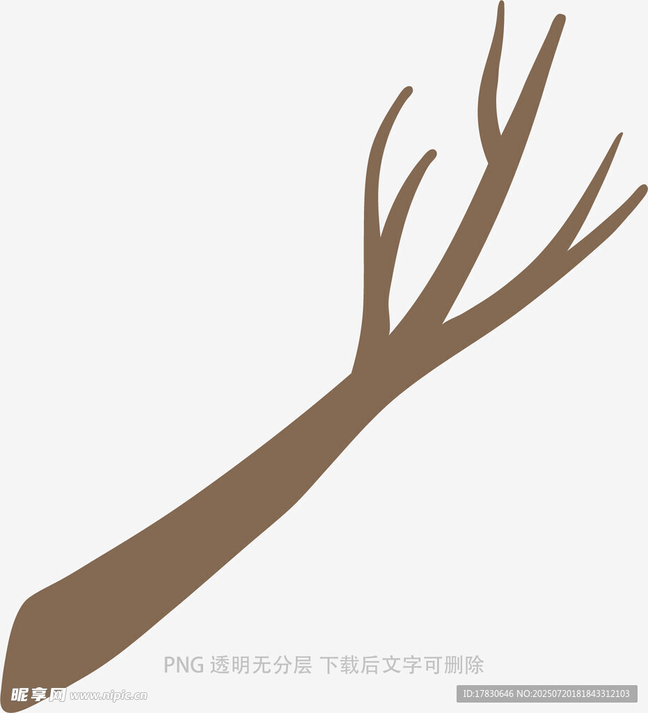 简约棕色树枝矢量图