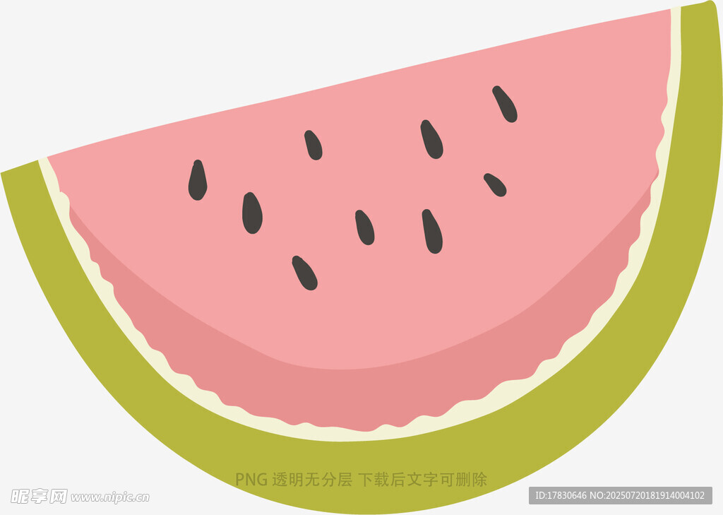 卡通风格的西瓜切片