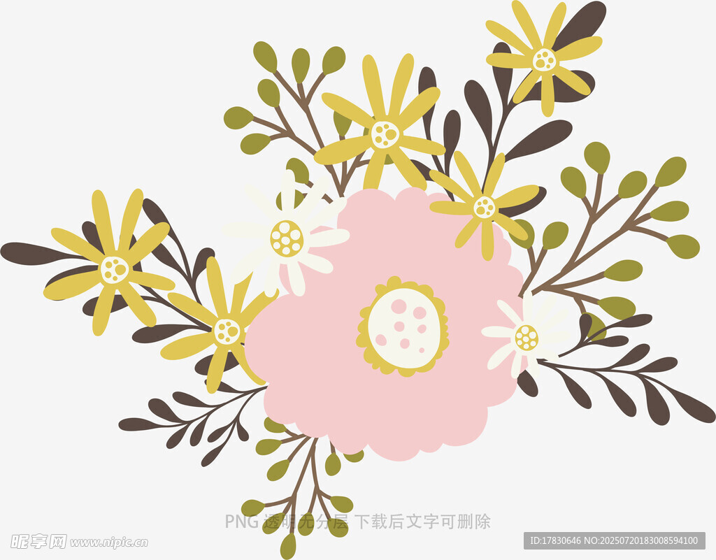 粉色花卉装饰图案