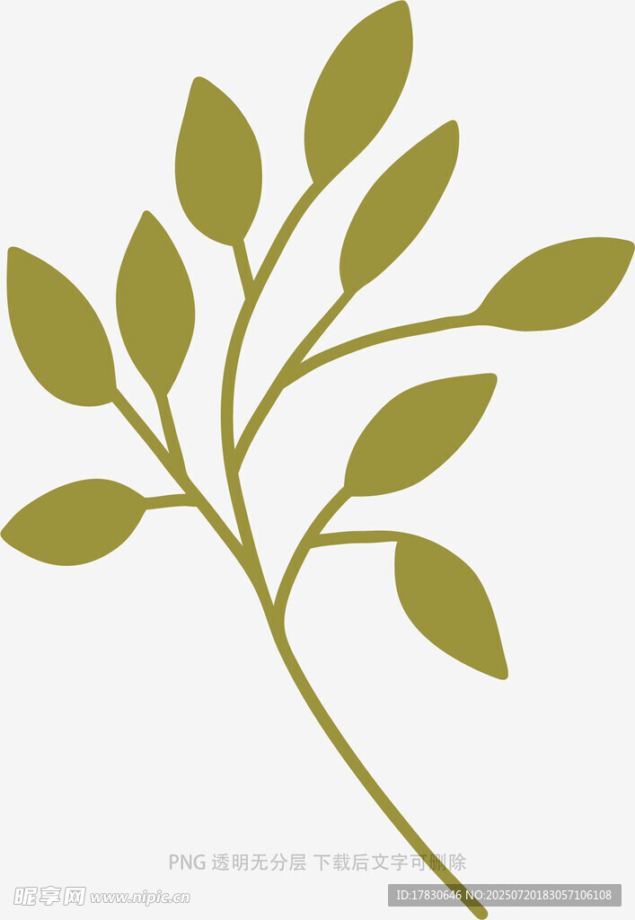 简约绿叶植物图案
