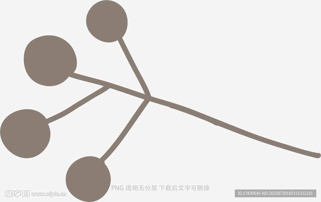 简约线条圆形植物图案