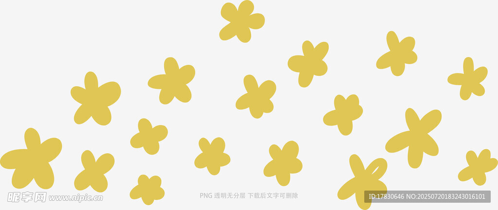 金色小花图案装饰元素