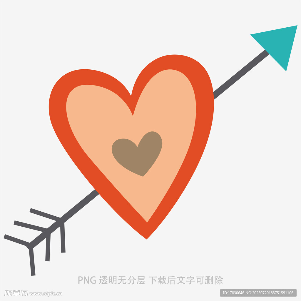 爱心与箭的浪漫图案