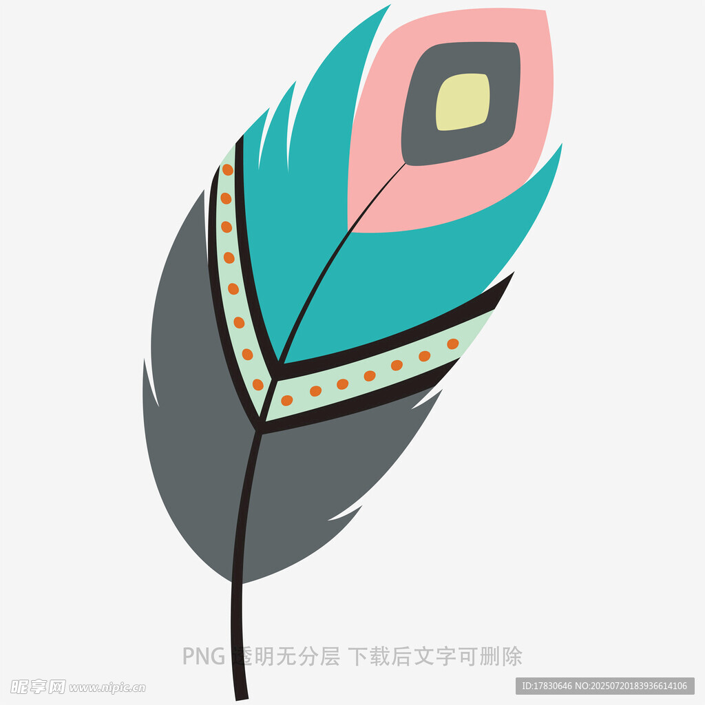 彩色装饰羽毛图案设计