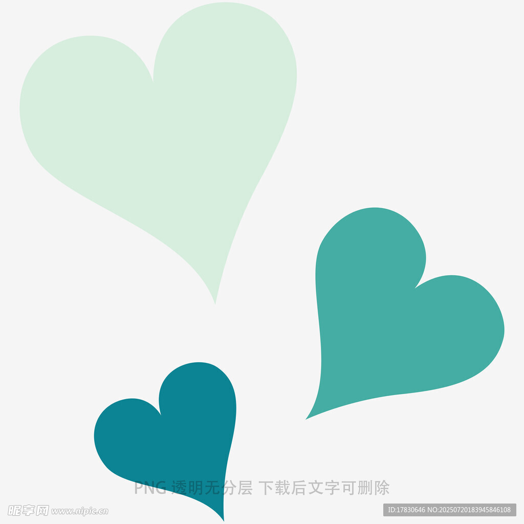 清新心形图案设计元素