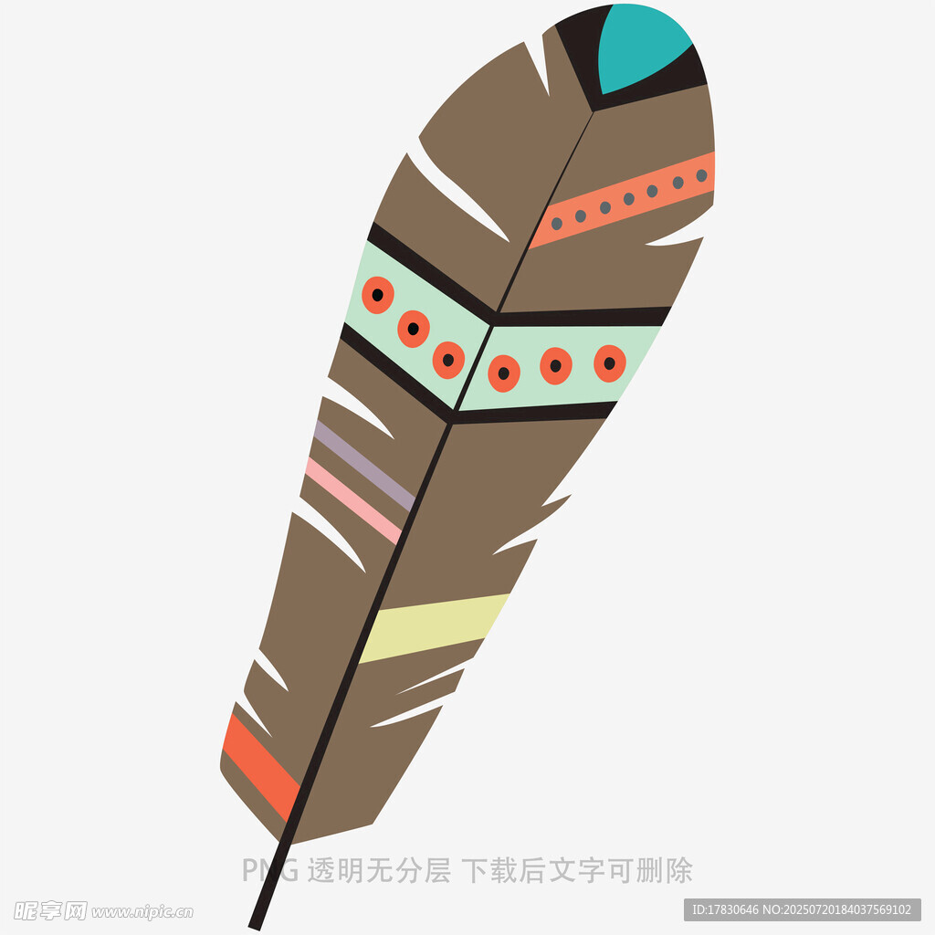彩色装饰羽毛图案设计