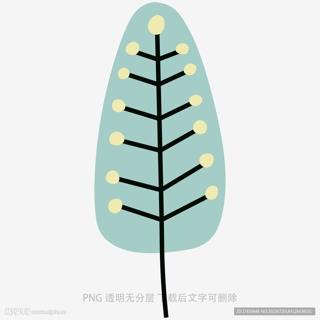 简约风格叶片插画图案