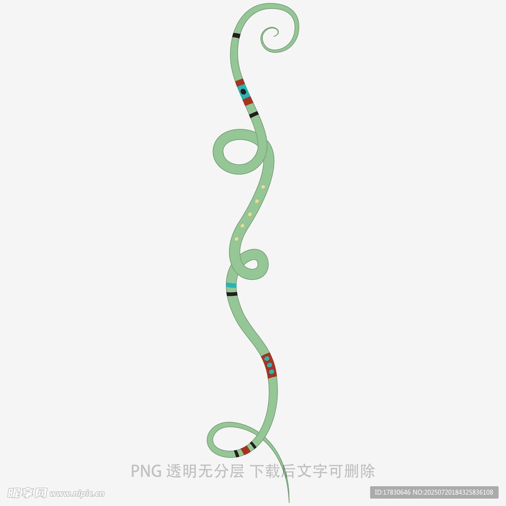 绿色螺旋装饰线条图案
