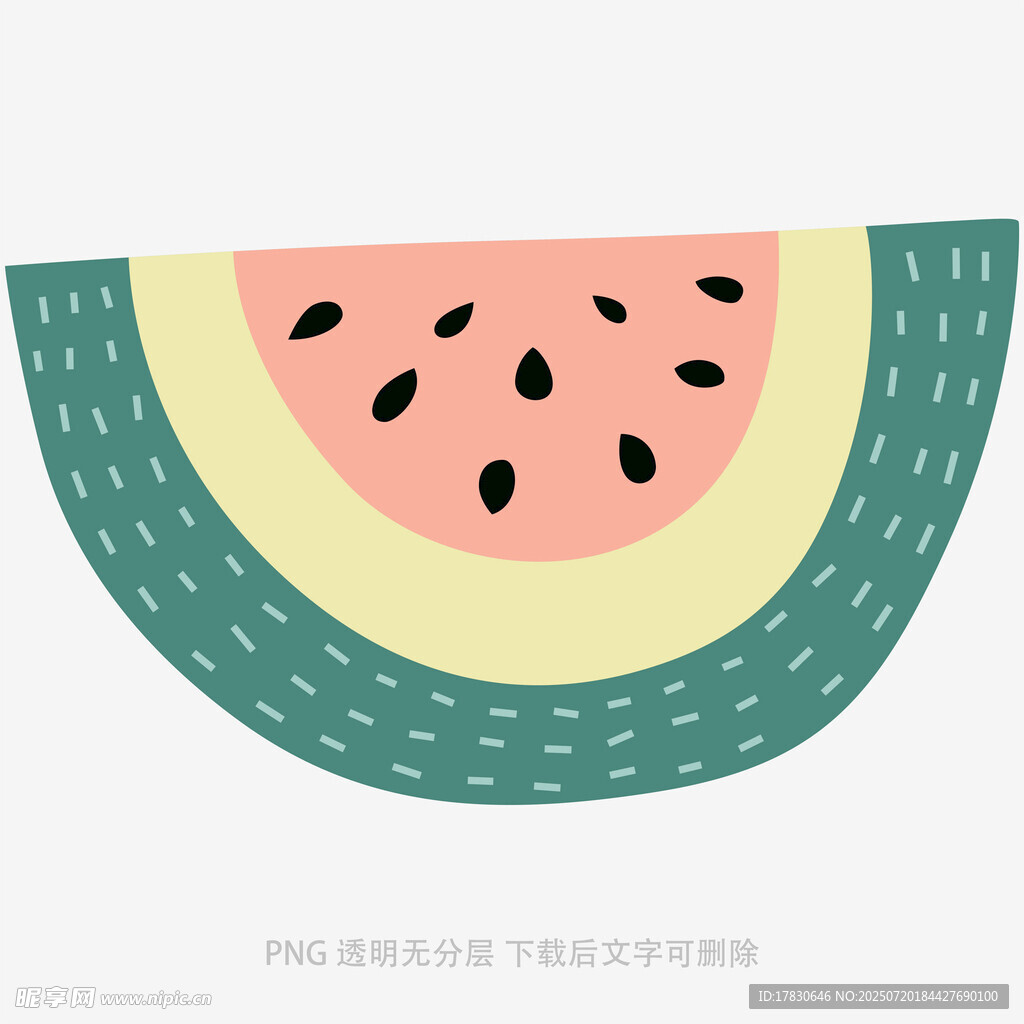 卡通风格西瓜切片插画