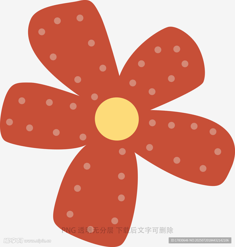 红色波点花朵插画