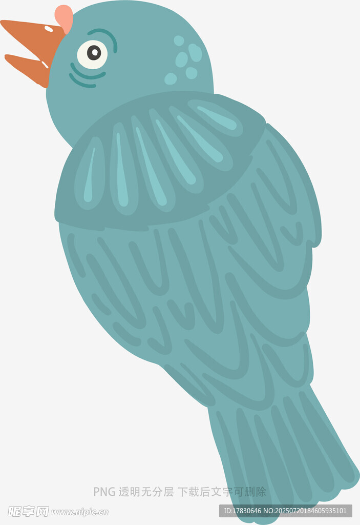蓝色小鸟插画