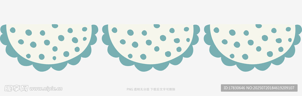 蓝绿波点花边图案