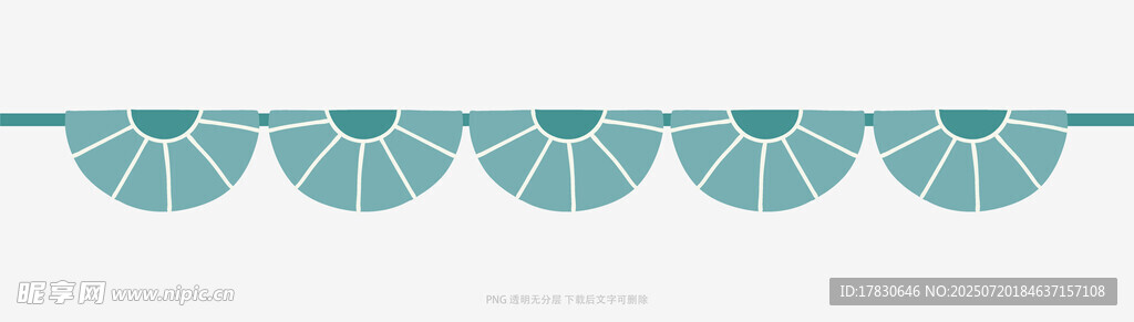 蓝绿色扇形装饰图案