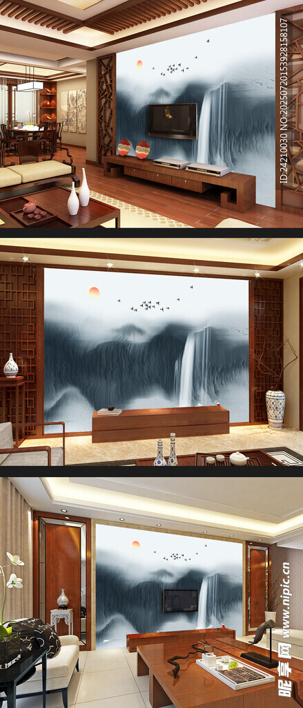新中式背景墙