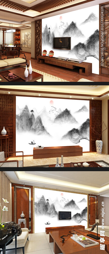 新中式背景墙