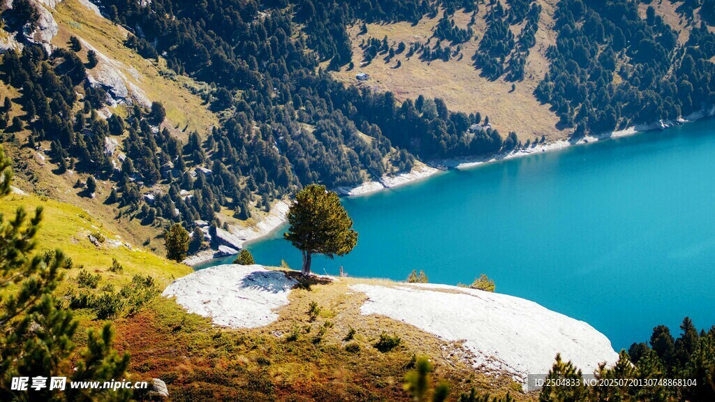 高山湖畔美景