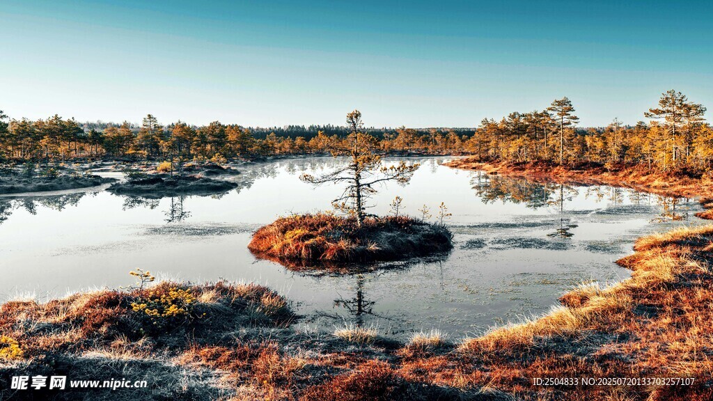 湖畔冬日美景