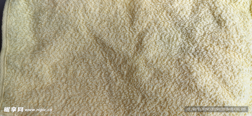 浅黄色毛巾特写