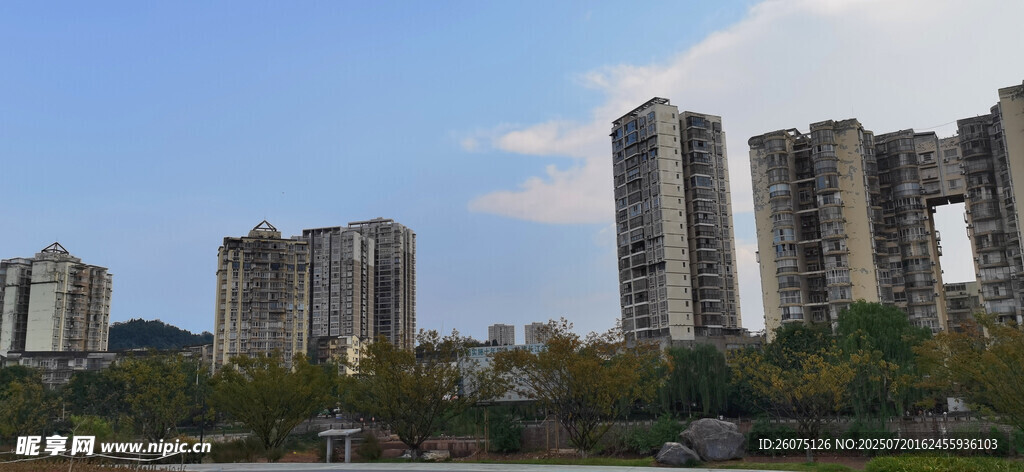 城市高楼与天际线景观