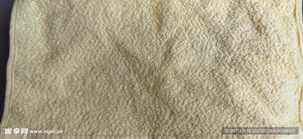 黄色毛巾纹理特写