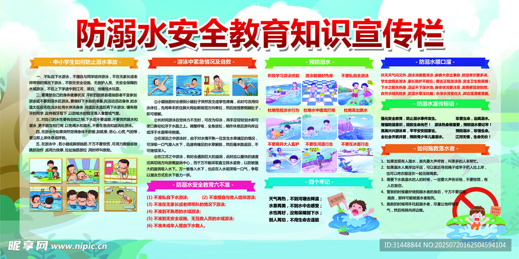 防溺水展板