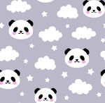 熊猫云朵星星可爱图案