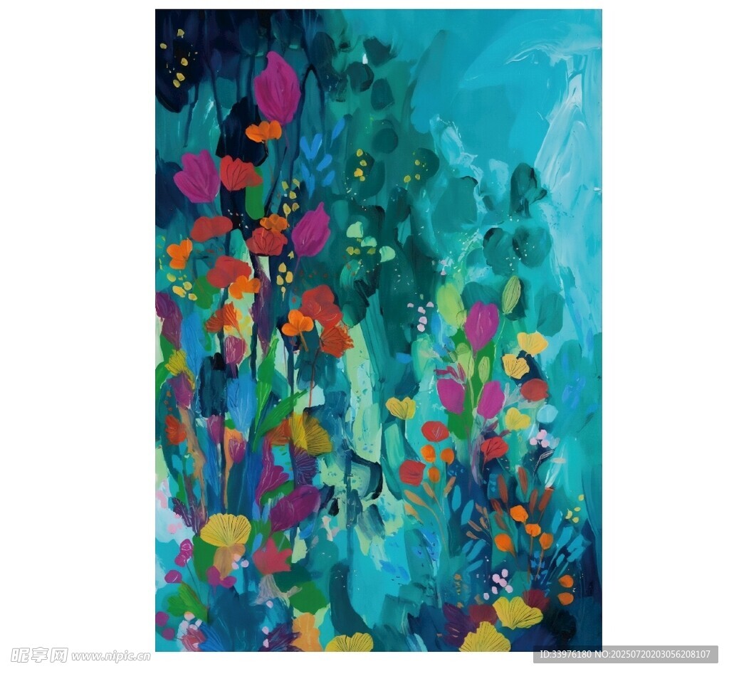 水彩海底世界画作