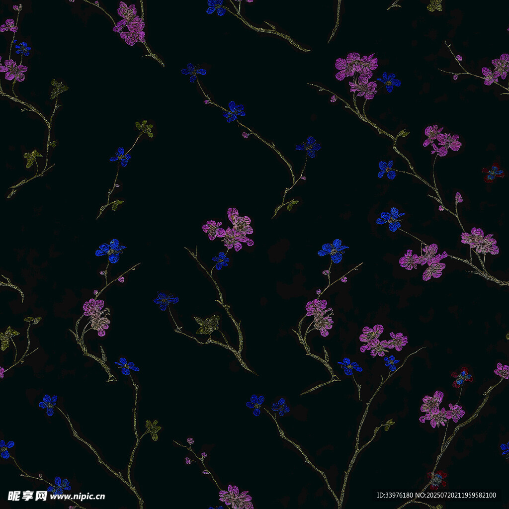 深色背景花卉图案纹理