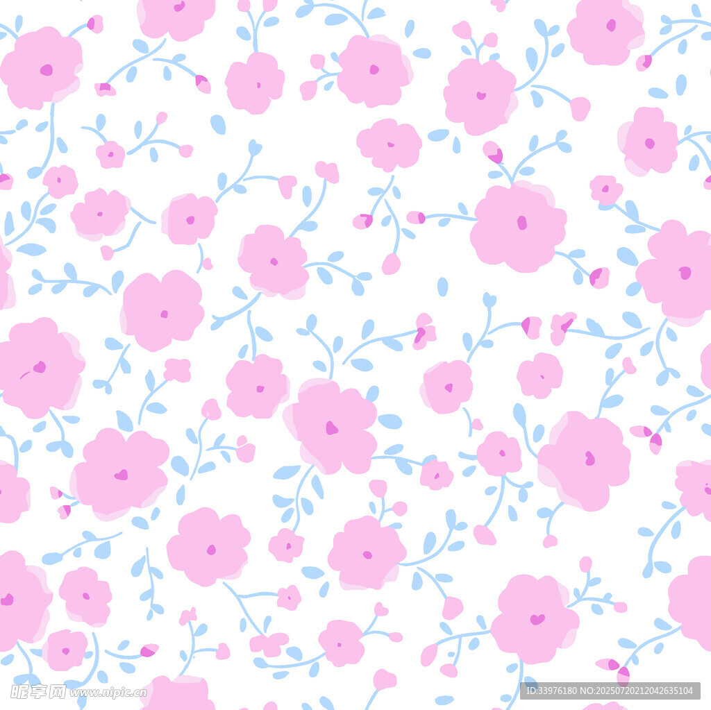 粉色小花清新花卉图案