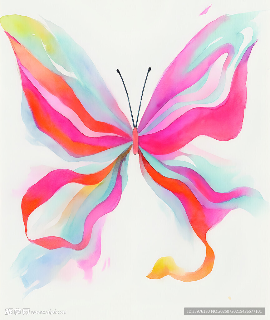 彩色梦幻蝴蝶插画