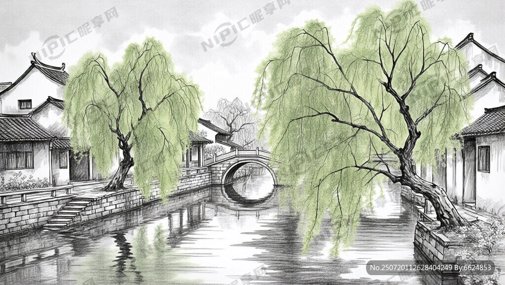古代中国江南 春日河畔
