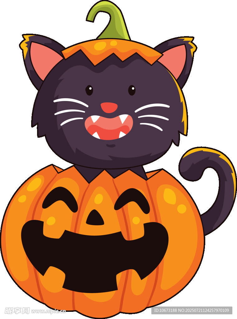 黑猫趴南瓜