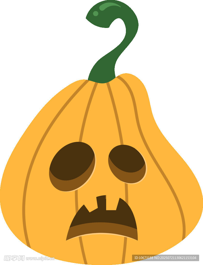 悲伤表情的卡通南瓜