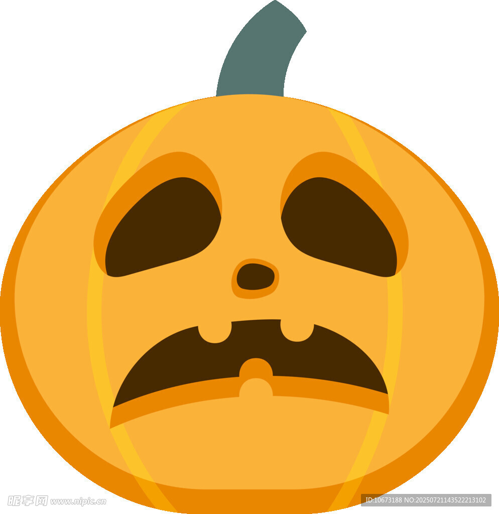 悲伤表情的万圣节南瓜